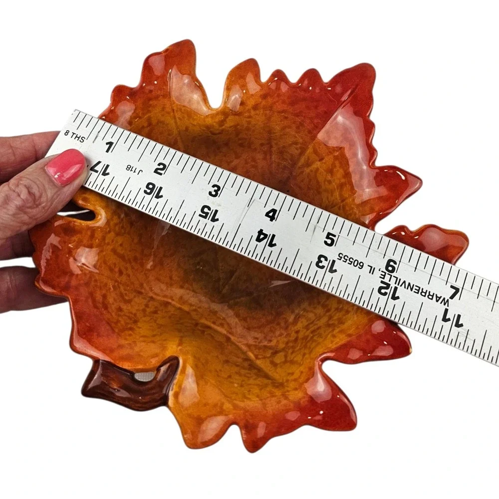 Ceramic Fall Decor Set‎ Pumpkin Candy Dish Leaf Bowl Autumn Harvest Decor